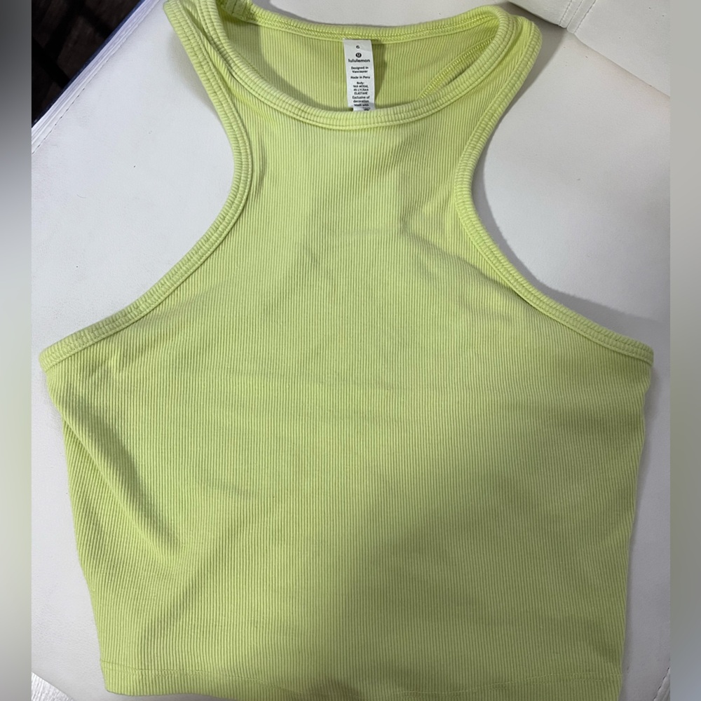 Lululemon Lime Green Ribbed Tank Top